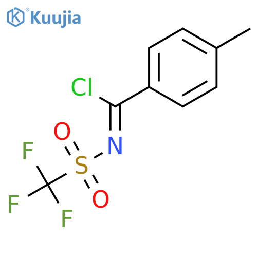 Benzenecarboximidoyl chloride, 4-methyl-N-[(trifluoromethyl)sulfonyl]- structure