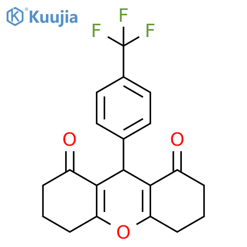 1H-Xanthene-1,8(2H)-dione,3,4,5,6,7,9-hexahydro-9-[4-(trifluoromethyl)phenyl]- structure