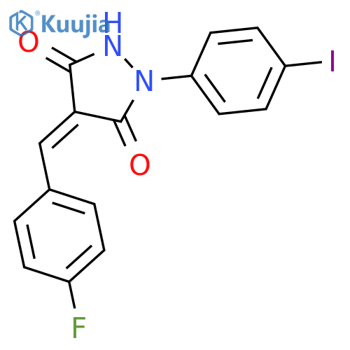 3,5-Pyrazolidinedione, 4-[(4-fluorophenyl)methylene]-1-(4-iodophenyl)- structure