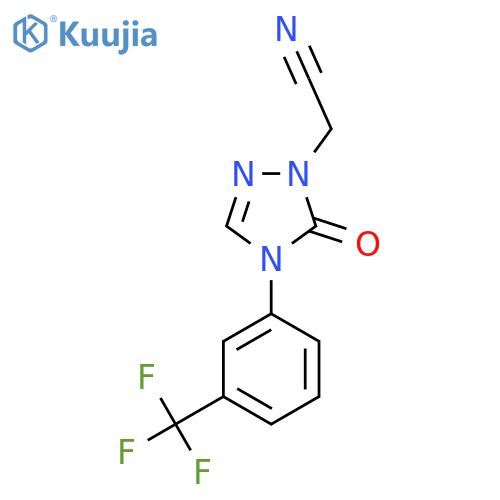 2-{5-oxo-4-[3-(trifluoromethyl)phenyl]-4,5-dihydro-1H-1,2,4-triazol-1-yl}acetonitrile structure