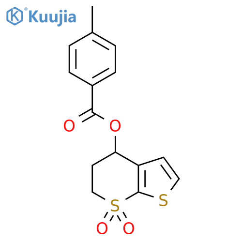 (7,7-dioxo-5,6-dihydro-4H-thieno[2,3-b]thiopyran-4-yl) 4-methylbenzoate structure