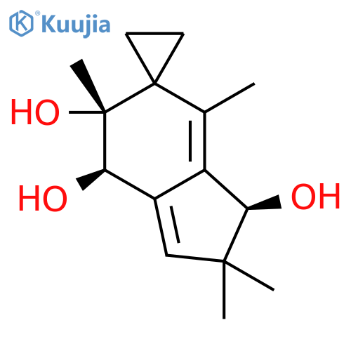 Spiro[cyclopropane-1,5'-[5H]indene]-3',6',7'-triol,2',3',6',7'-tetrahydro-2',2',4',6'-tetramethyl-, [3'S-(3'a,6'b,7'a)]- (9CI) structure