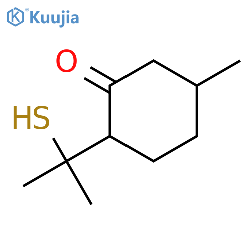 Cyclohexanone, 2-(1-mercapto-1-methylethyl)-5-methyl-, (2S,5R)- structure