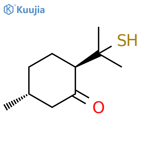 Cyclohexanone, 2-(1-mercapto-1-methylethyl)-5-methyl-, (2R,5R)- structure