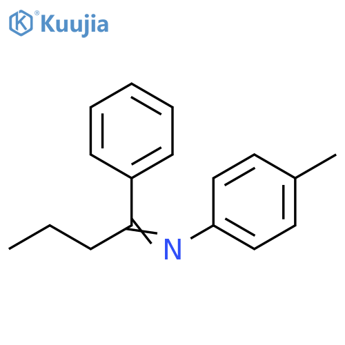 Benzenamine, 4-methyl-N-(1-phenylbutylidene)- structure