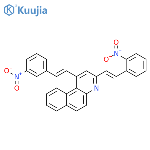 3-[(1E)-2-(2-Nitrophenyl)ethenyl]-1-[(1E)-2-(3-nitrophenyl)ethenyl]benzo[f]quinoline structure