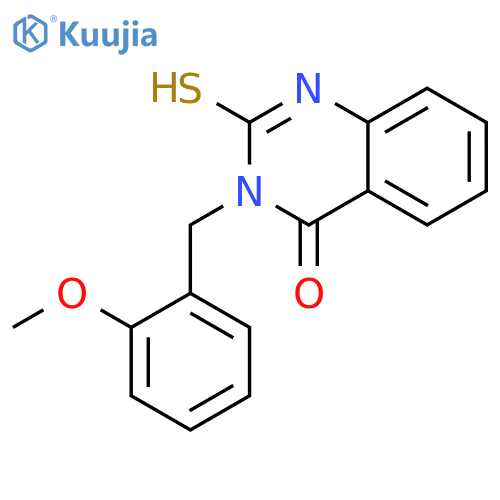 3-[(2-methoxyphenyl)methyl]-2-sulfanyl-3,4-dihydroquinazolin-4-one structure