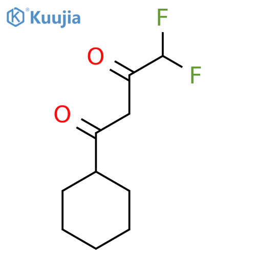 1-cyclohexyl-4,4-difluorobutane-1,3-dione structure