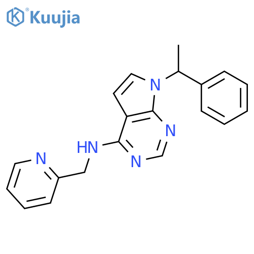 7H-Pyrrolo[2,3-d]pyrimidin-4-amine,7-(1-phenylethyl)-N-(2-pyridinylmethyl)- structure