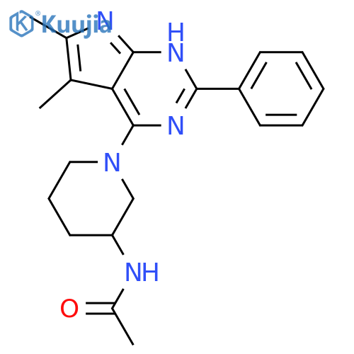 Acetamide,N-[1-(5,6-dimethyl-2-phenyl-1H-pyrrolo[2,3-d]pyrimidin-4-yl)-3-piperidinyl]- structure