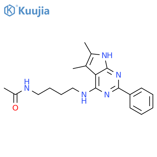 Acetamide,N-[4-[(5,6-dimethyl-2-phenyl-1H-pyrrolo[2,3-d]pyrimidin-4-yl)amino]butyl]- structure