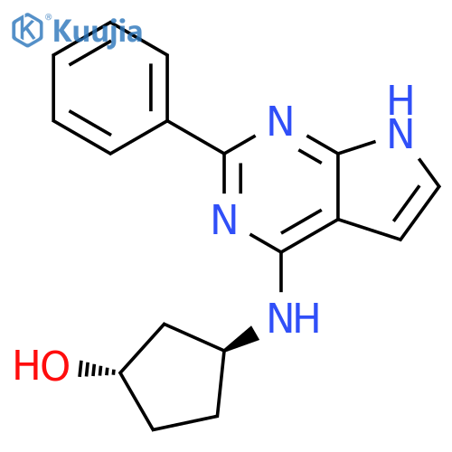 Cyclopentanol, 3-[(2-phenyl-1H-pyrrolo[2,3-d]pyrimidin-4-yl)amino]-,(1S,3S)- structure