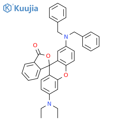 Spiro[isobenzofuran-1(3H),9'-[9H]xanthen]-3-one, 2'-[bis(phenylmethyl)amino]-6'-(diethylamino)- structure