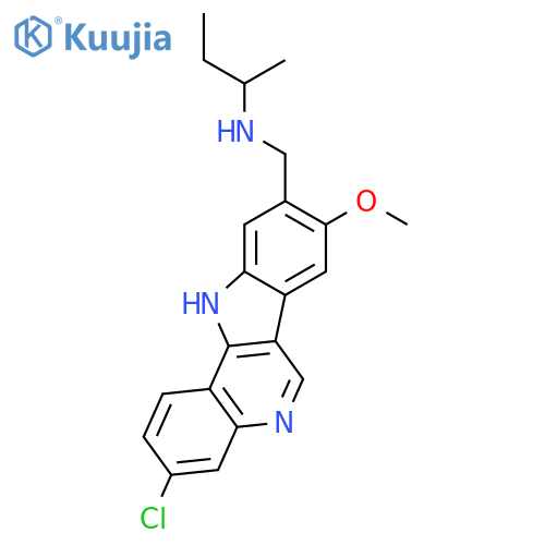 N-[(3-chloro-8-methoxy-11h-indolo[3,2-c]quinolin-9-yl)methyl]-n-ethylethanamine structure