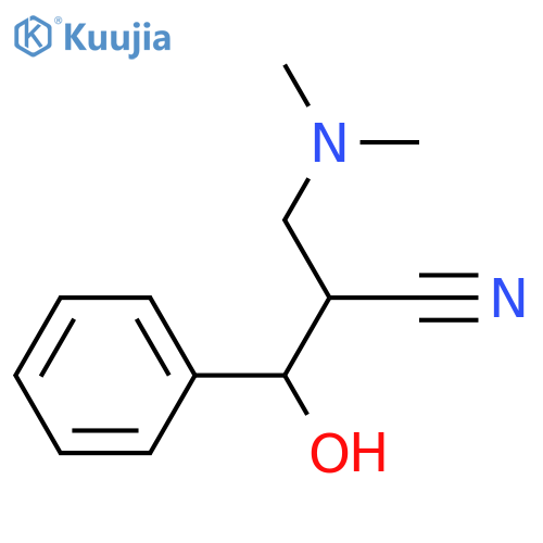 2-(dimethylamino)methyl-3-hydroxy-3-phenylpropanenitrile structure