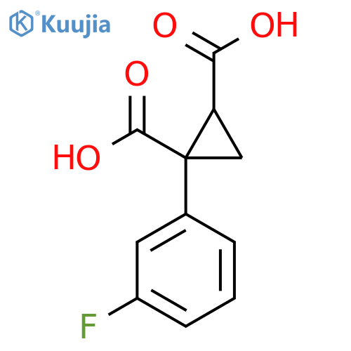 1-(3-Fluorophenyl)cyclopropane-1,2-dicarboxylic acid structure