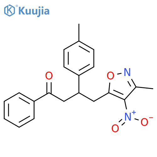 1-Butanone,4-(3-methyl-4-nitro-5-isoxazolyl)-3-(4-methylphenyl)-1-phenyl- structure
