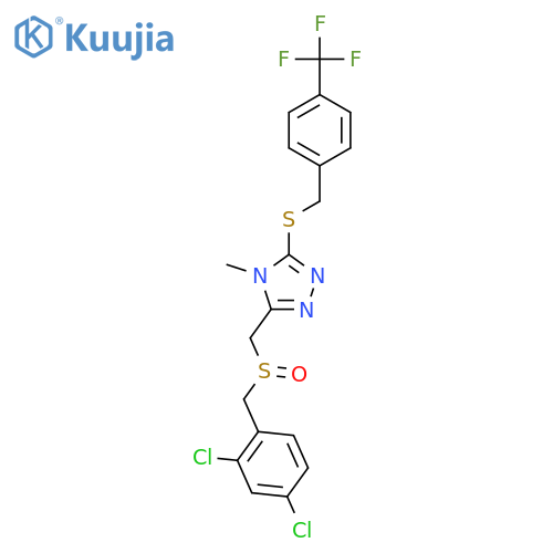 3-{[(2,4-dichlorobenzyl)sulfinyl]methyl}-4-methyl-5-{[4-(trifluoromethyl)benzyl]sulfanyl}-4H-1,2,4-triazole structure