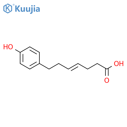 4-Heptenoic acid, 7-(4-hydroxyphenyl)-, (4E)- structure