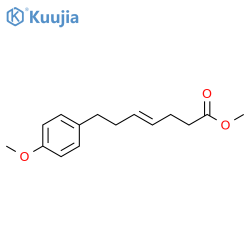 4-Heptenoic acid, 7-(4-methoxyphenyl)-, methyl ester, (4E)- structure