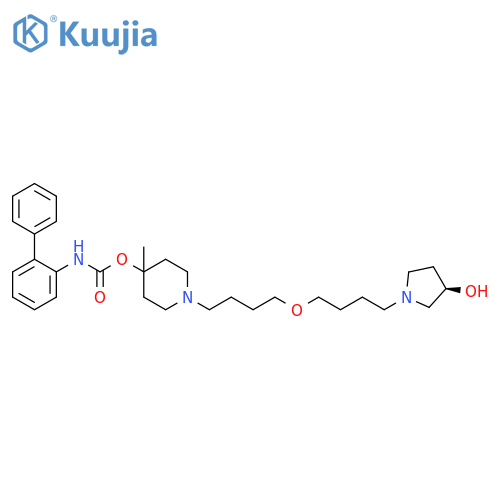 Carbamic acid, [1,1'-biphenyl]-2-yl-,1-[4-[4-[(3R)-3-hydroxy-1-pyrrolidinyl]butoxy]butyl]-4-methyl-4-piperidinylester structure