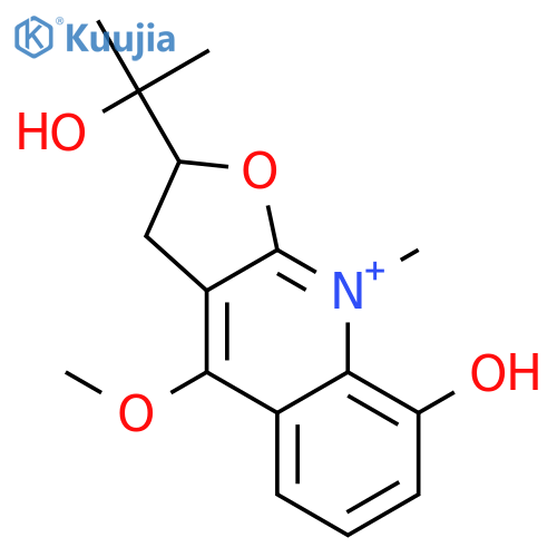 (2R)-8-hydroxy-2-(2-hydroxypropan-2-yl)-4-methoxy-9-methyl-2,3-dihydrofuro[2,3-b]quinolin-9-ium structure