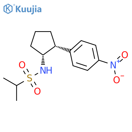 2-Propanesulfonamide, N-[(1R,2R)-2-(4-nitrophenyl)cyclopentyl]-, rel- structure