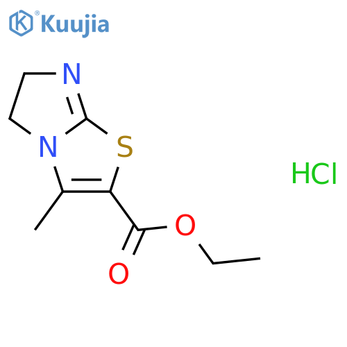 Imidazo[2,1-b]thiazole-2-carboxylicacid, 5,6-dihydro-3-methyl-, ethyl ester, hydrochloride (1:1) structure