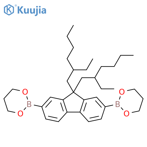2,2'-((9,9-Bis(2-ethylhexyl)-9H-fluorene-2,7-diyl)bis(oxy))bis(1,3,2-dioxaborinane) structure