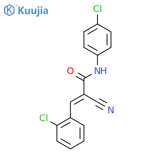 3-(2-chlorophenyl)-N-(4-chlorophenyl)-2-cyanoprop-2-enamide structure