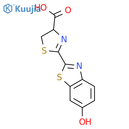 4-Thiazolecarboxylicacid, 4,5-dihydro-2-(6-hydroxy-2-benzothiazolyl)-, (4R)- structure