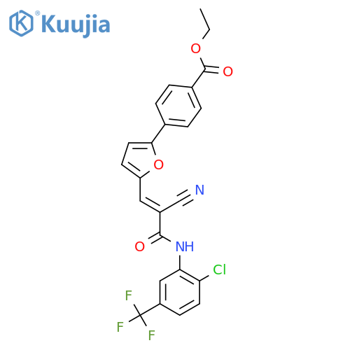 ethyl 4-[5-[(E)-3-[2-chloro-5-(trifluoromethyl)anilino]-2-cyano-3-oxoprop-1-enyl]furan-2-yl]benzoate structure