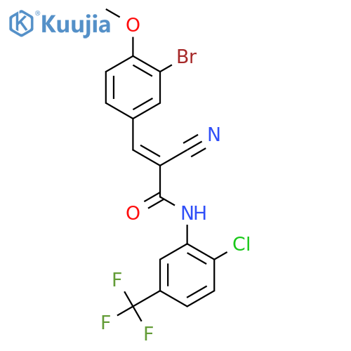3-(3-bromo-4-methoxyphenyl)-N-[2-chloro-5-(trifluoromethyl)phenyl]-2-cyanoprop-2-enamide structure