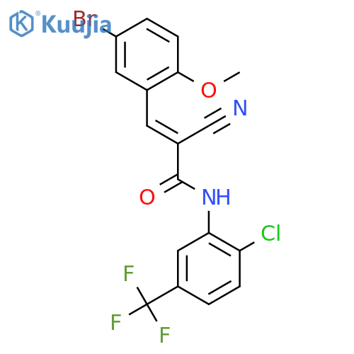 3-(5-bromo-2-methoxyphenyl)-N-[2-chloro-5-(trifluoromethyl)phenyl]-2-cyanoprop-2-enamide structure