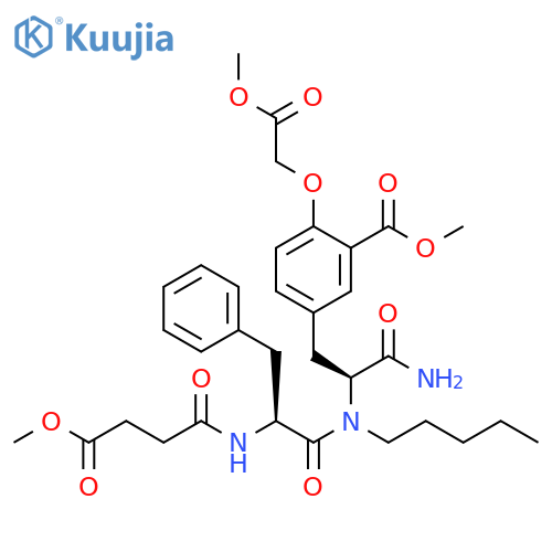 N-(4-Methoxysuccinyl)-L-phenylalanyl-3-(methoxycarbonyl)-O-(2-methoxy-2-oxoethyl)-N-pentyl-L-tyrosinamide structure