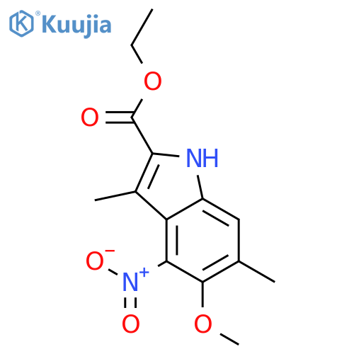 1H-Indole-2-carboxylic acid, 5-methoxy-3,6-dimethyl-4-nitro-, ethyl ester structure