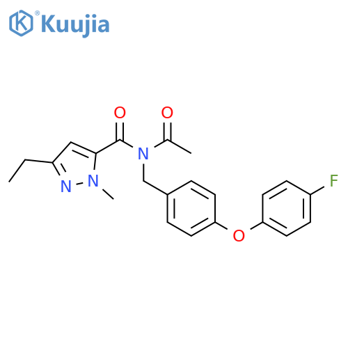 1H-Pyrazole-5-carboxamide,N-acetyl-3-ethyl-N-[[4-(4-fluorophenoxy)phenyl]methyl]-1-methyl- structure
