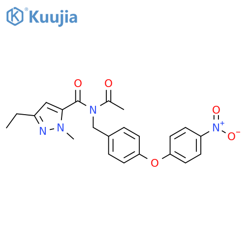 1H-Pyrazole-5-carboxamide,N-acetyl-3-ethyl-1-methyl-N-[[4-(4-nitrophenoxy)phenyl]methyl]- structure