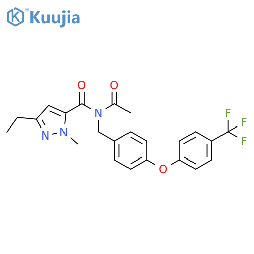 1H-Pyrazole-5-carboxamide,N-acetyl-3-ethyl-1-methyl-N-[[4-[4-(trifluoromethyl)phenoxy]phenyl]methyl]- structure