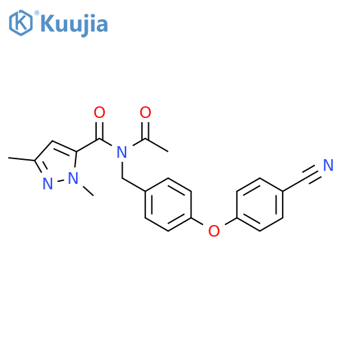 1H-Pyrazole-5-carboxamide,N-acetyl-N-[[4-(4-cyanophenoxy)phenyl]methyl]-1,3-dimethyl- structure