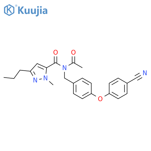 1H-Pyrazole-5-carboxamide,N-acetyl-N-[[4-(4-cyanophenoxy)phenyl]methyl]-1-methyl-3-propyl- structure