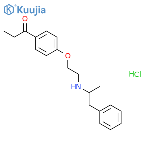 1-Propanone,1-[4-[2-[(1-methyl-2-phenylethyl)amino]ethoxy]phenyl]-, hydrochloride (1:1) structure