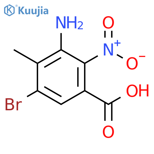 3-amino-5-bromo-4-methyl-2-nitrobenzoic acid structure