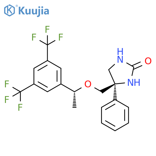 2-Imidazolidinone,4-[[(1R)-1-[3,5-bis(trifluoromethyl)phenyl]ethoxy]methyl]-4-phenyl-, (4R)- structure