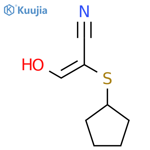 2-Propenenitrile, 2-(cyclopentylthio)-3-hydroxy- structure