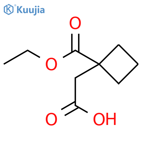 2-1-(ethoxycarbonyl)cyclobutylacetic acid structure