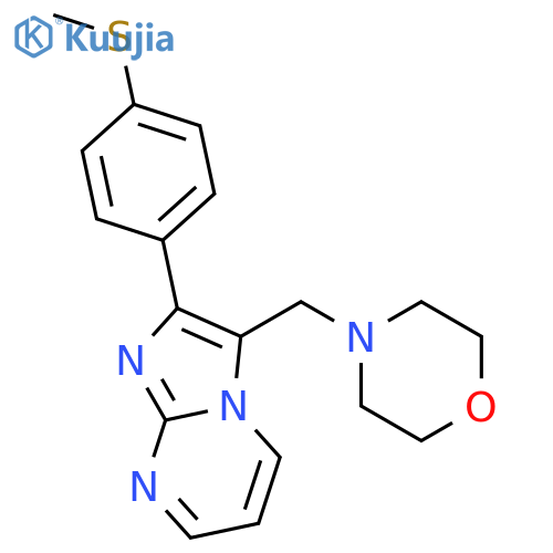 4-[[2-(4-methylsulfanylphenyl)imidazo[1,2-a]pyrimidin-3-yl]methyl]morpholine structure