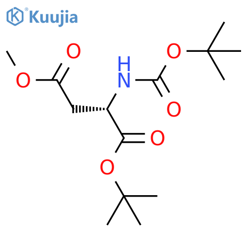 1-tert-butyl 4-methyl (2S)-2-{(tert-butoxy)carbonylamino}butanedioate structure
