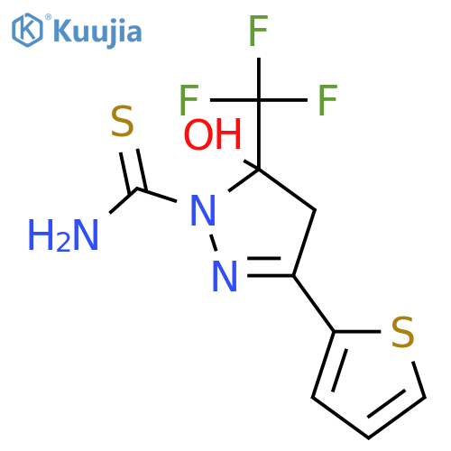 1H-Pyrazole-1-carbothioamide,4,5-dihydro-5-hydroxy-3-(2-thienyl)-5-(trifluoromethyl)- structure