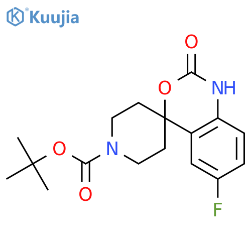 tert-Butyl 6-fluoro-2-oxo-1,2-dihydrospiro[benzo[d][1,3]oxazine-4,4'-piperidine]-1'-carboxylate structure